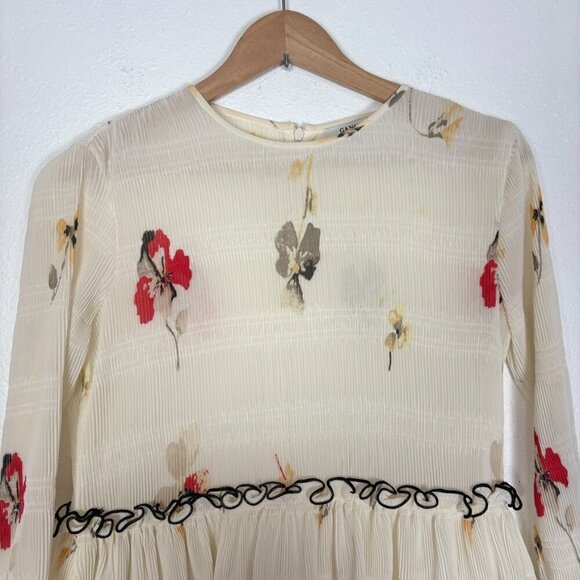 GANNI Size: 34 US Size: 2 Style 1729 Lowell Floral Print Tiered Mini Dress - Picture 7 of 15